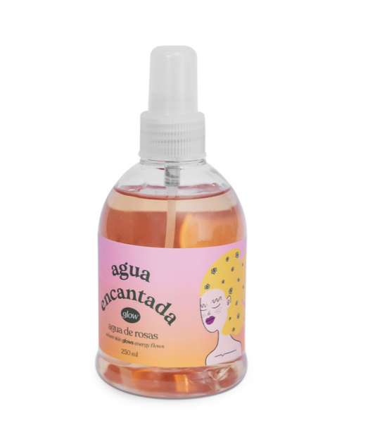 Agua Encantada - Spray de Agua de Rosas Glow, Tónico Facial Hidratante Antienvejecimiento (120ml)